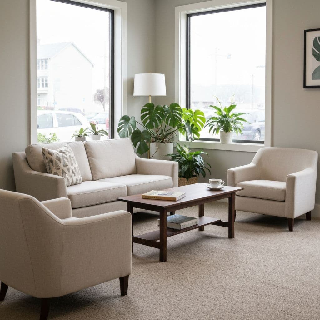 Зона очікування в кабінеті психолога - комфортний простір для релаксації